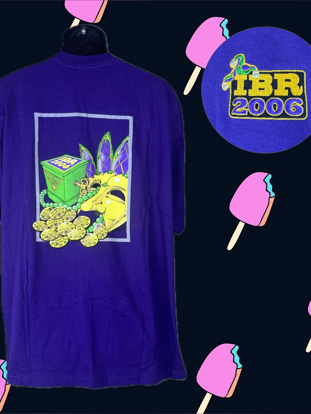 Vintage 2006 IBR International Bear Rendezvous Embroidered Purple Shirt 2XL